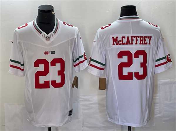 Men%27s San Francisco 49ers #23 Christian McCaffrey White 2023 F.U.S.E. Vapor Untouchable Limited Jersey